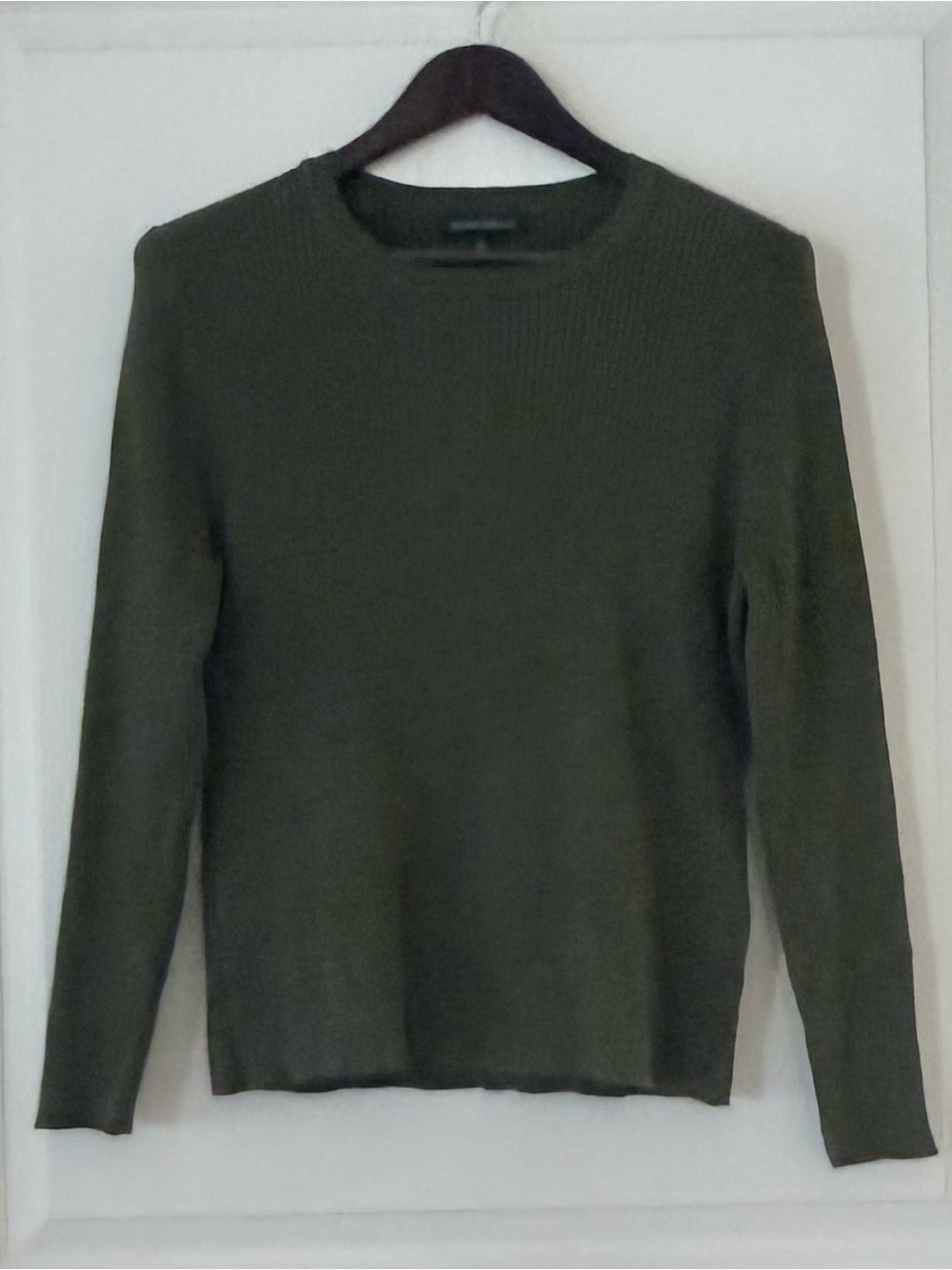 Banana Republic Olive Crewneck Long-Sleeve Top